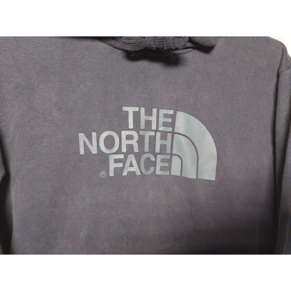 The North Face Hoodie Mens Small Blue Long Sleeve Pullover Sweatshirt Logo